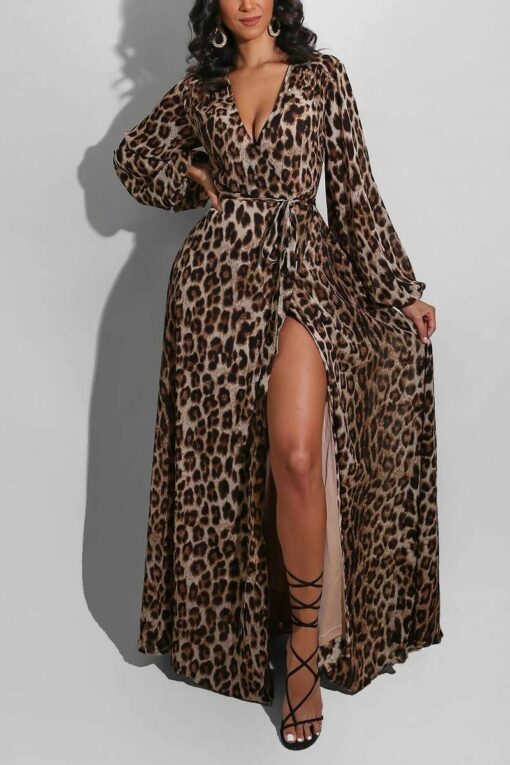 US$ $17.49 - Leopard Print British Style Leopard V Neck Long Sleeve ...